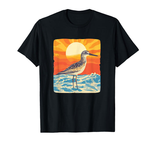 Sandpiper Bird Enjoying the Sandy Shores for Man and Woman T-Shirt