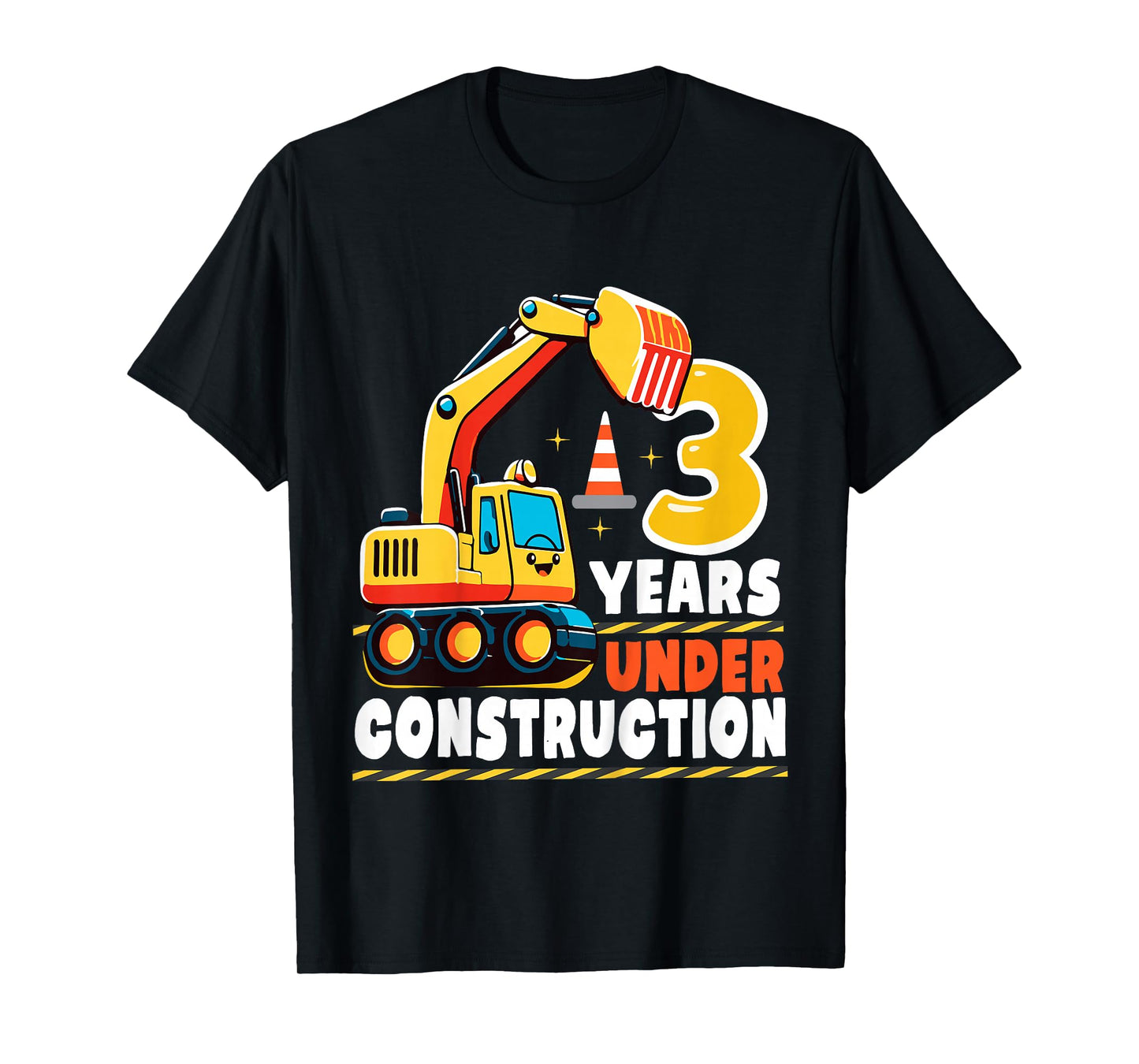 Kids 3 Years Under Construction Boy Three Year Old 3rd Birthday T-Shirt