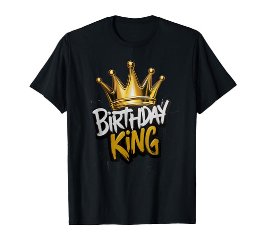 Birthday King With Crown Funny Birthday Party T-Shirt