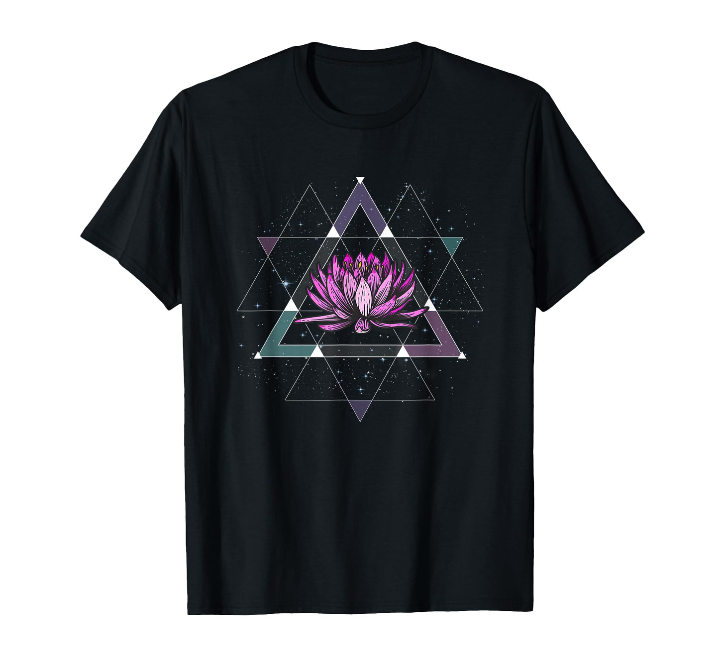 Lotus Flower Sacred Geometry Yoga Meditation Spiritual Zen T-Shirt