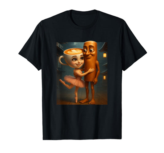 Tung Tung Sahur Loves Ballerina Cappuccina Italian Brainrot T-Shirt