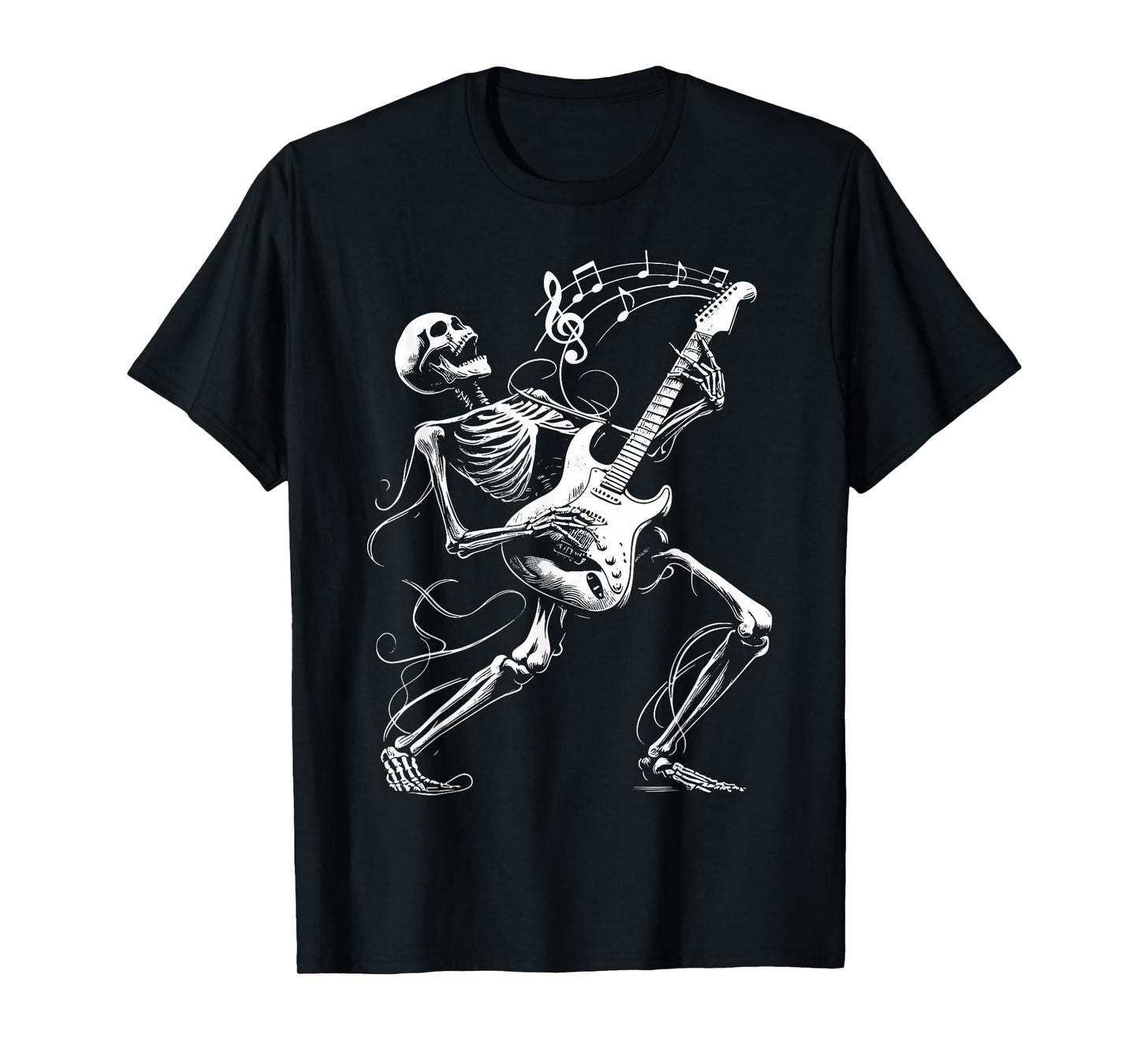 Skeleton Playing Guitar Music Gifts For Men Women Rock Band T-Shirt