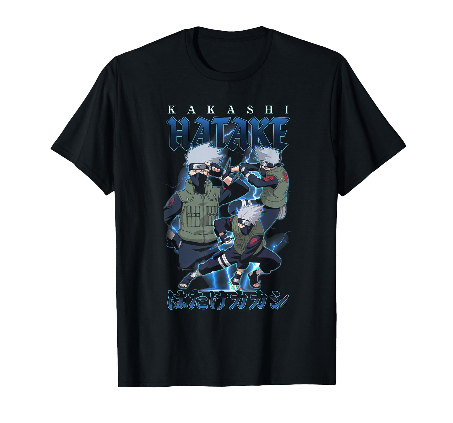 Naruto Shippuden Retro Kakashi Lightning Poses Anime T-Shirt