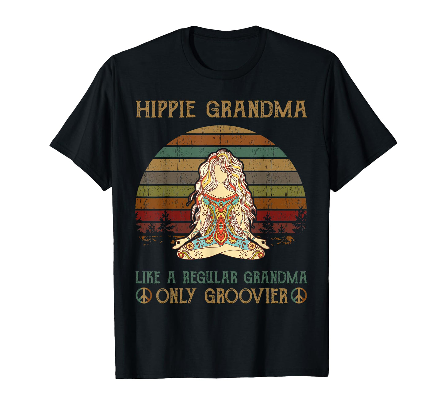 Hippie Grandma Like A Regular Grandma Vintage T-Shirt