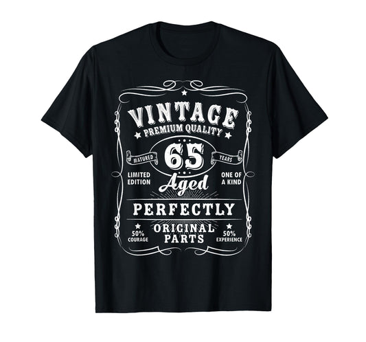 Vintage 65th Birthday Decorations Men Gag Funny 65 Birthday T-Shirt