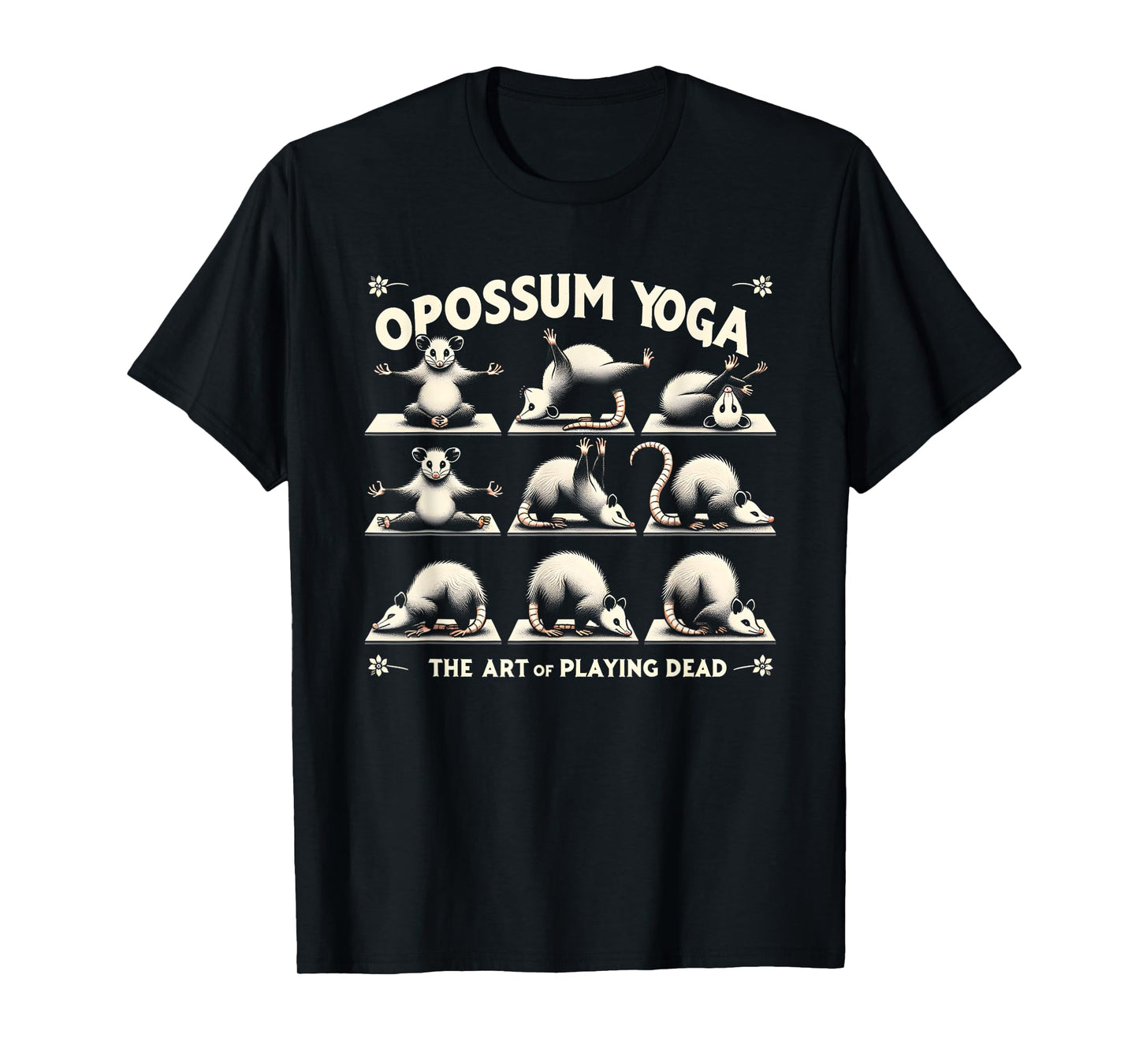 Funny Possum Yoga Lotus Meditating Zen Funny Opossums Memes T-Shirt