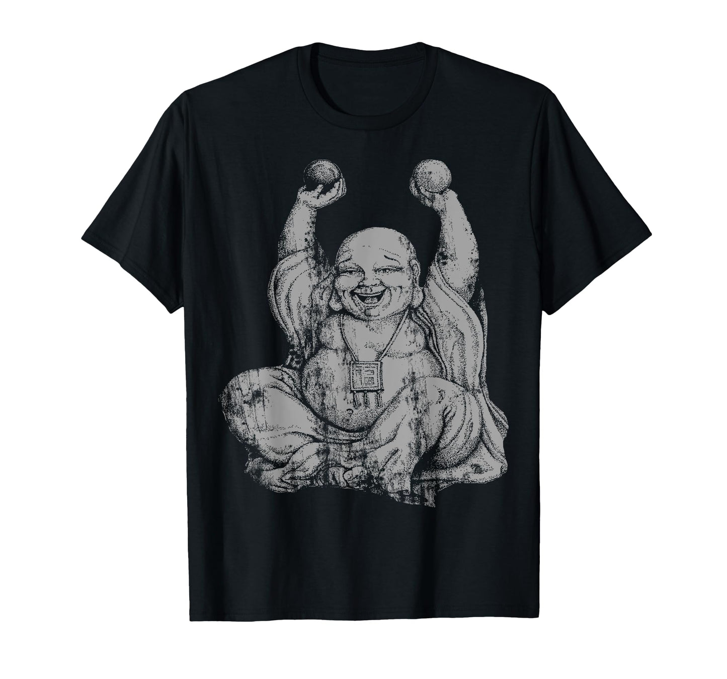 Silver Laughing Buddha Yoga T-Shirt