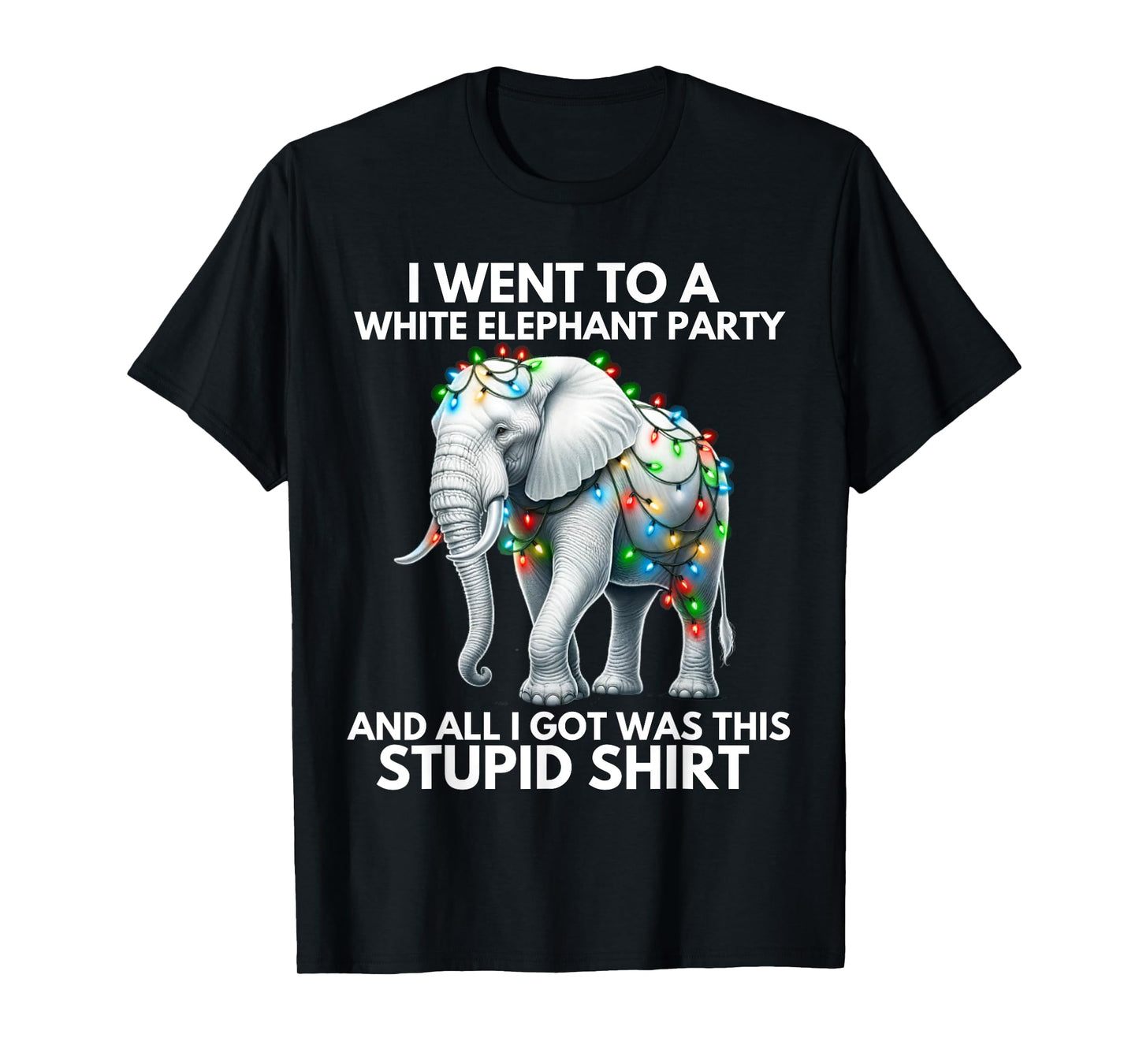 Funny White Elephant Gift Wrapped Elephant Dumb Gift T-Shirt