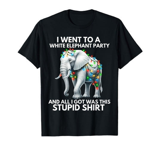 Funny White Elephant Gift Wrapped Elephant Dumb Gift T-Shirt
