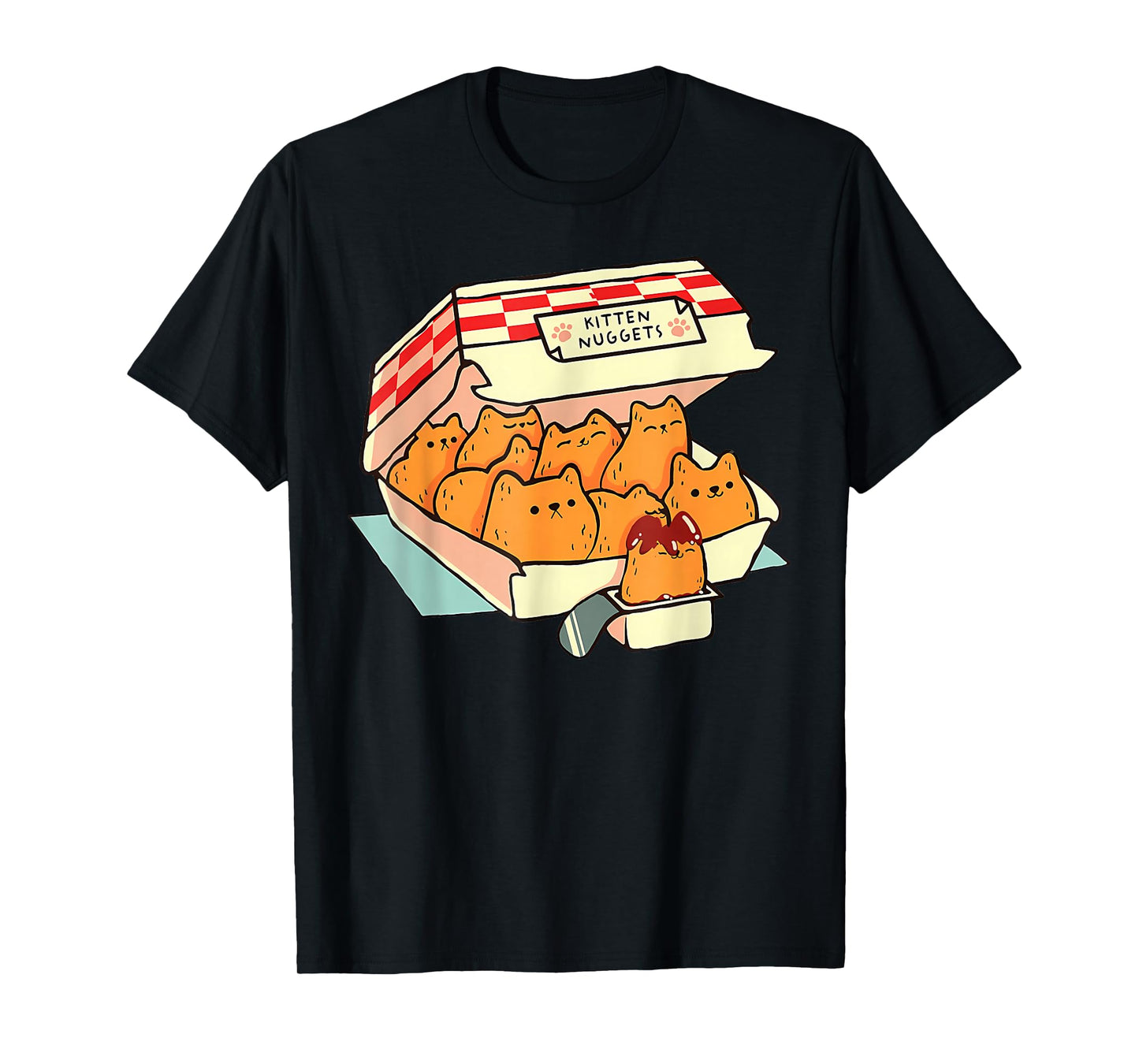 Kitten Nuggets Food Pun Cat Lover Gift Chicken Nuggets T-Shirt