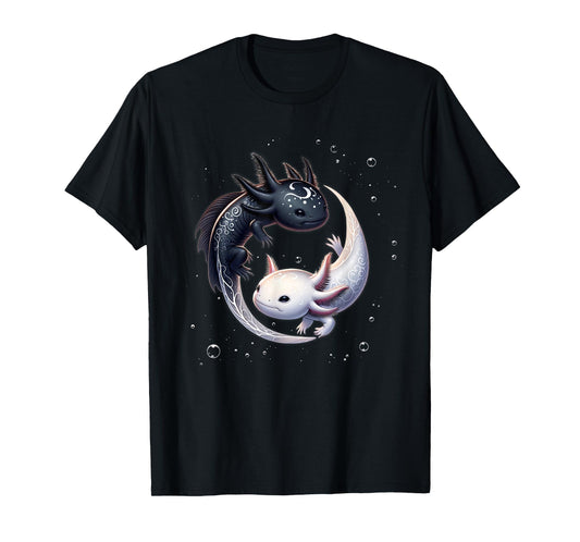 Yin Yang Axolotls Japanese Graphic Anime Art Axolotl Lover T-Shirt