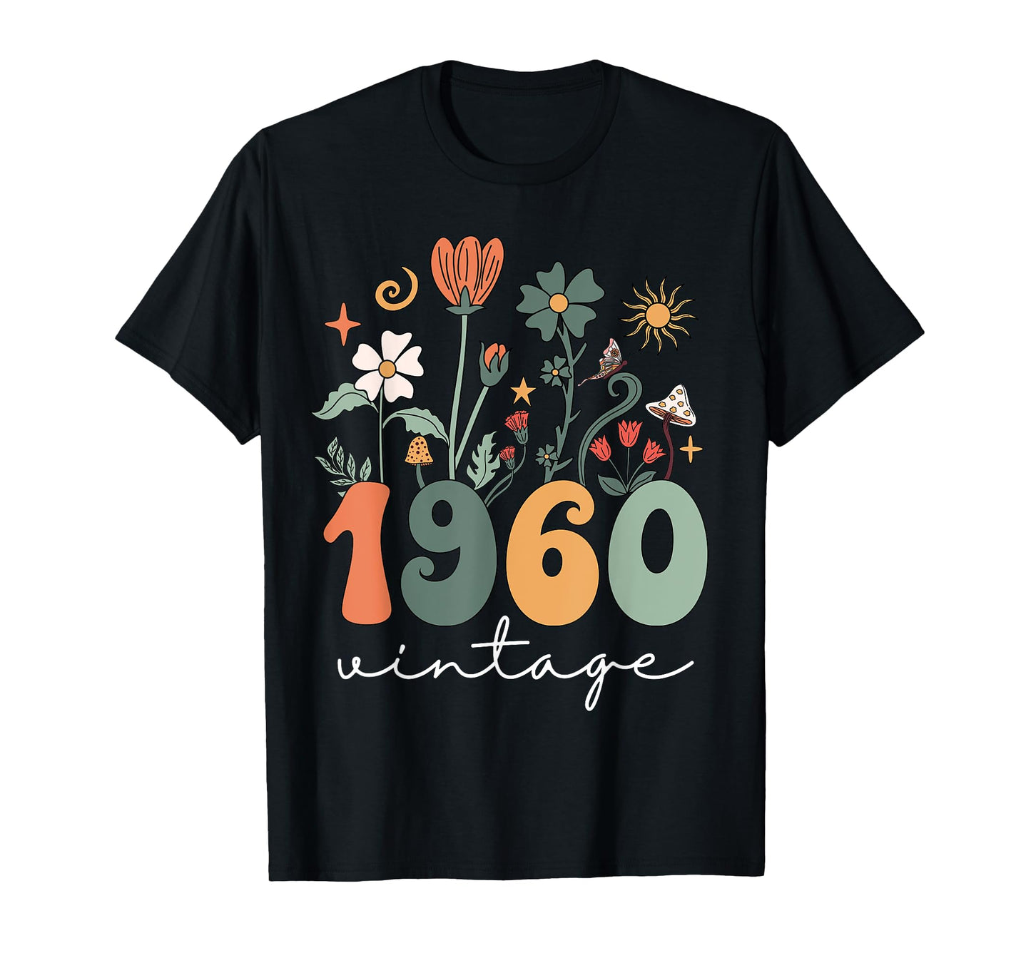 Vintage 1960 Wildflower Floral 65th Birthday Women Girls T-Shirt