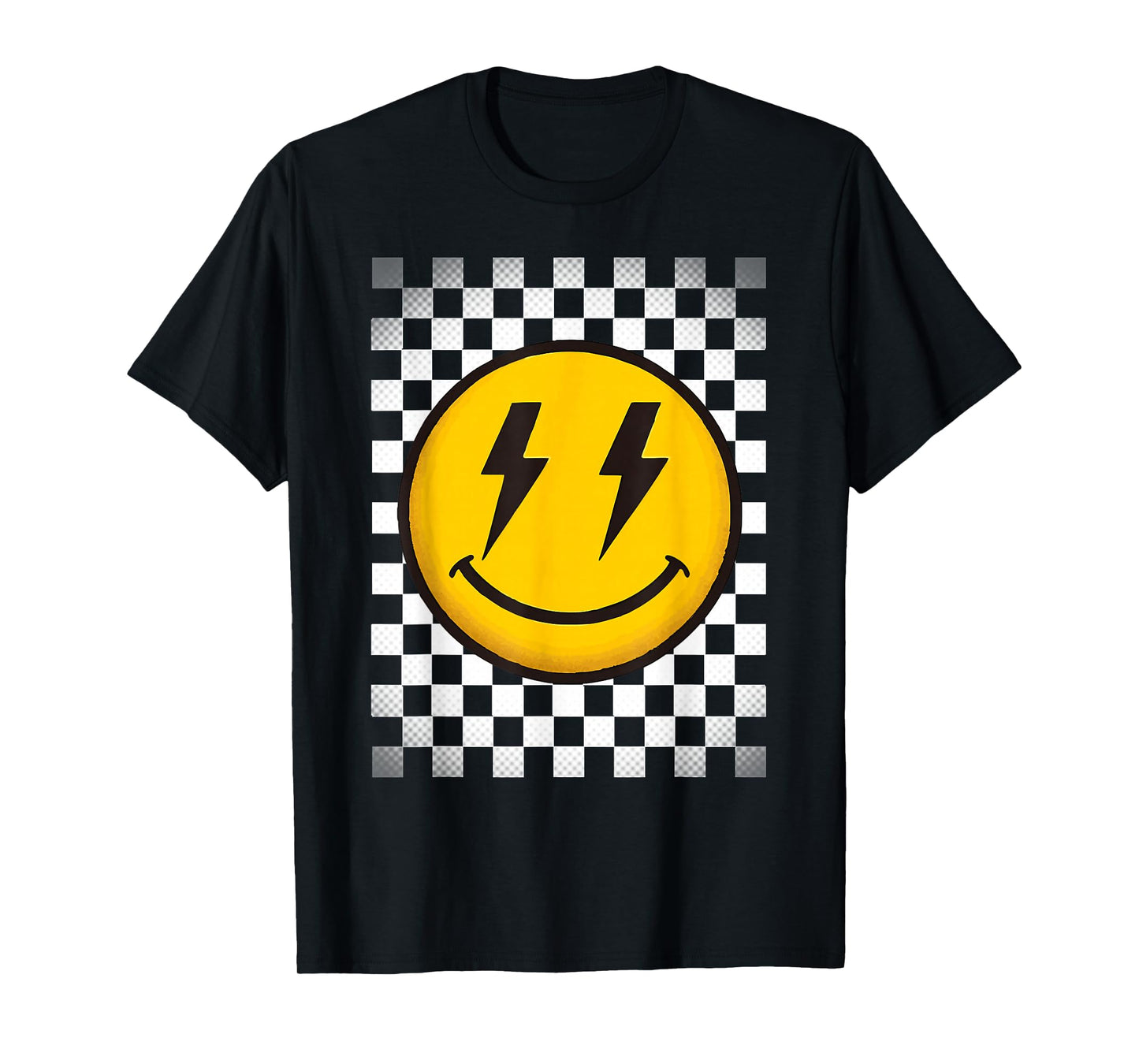 Splendifulous Happy Face Retro Checkerboard Kids Unisex T-Shirt