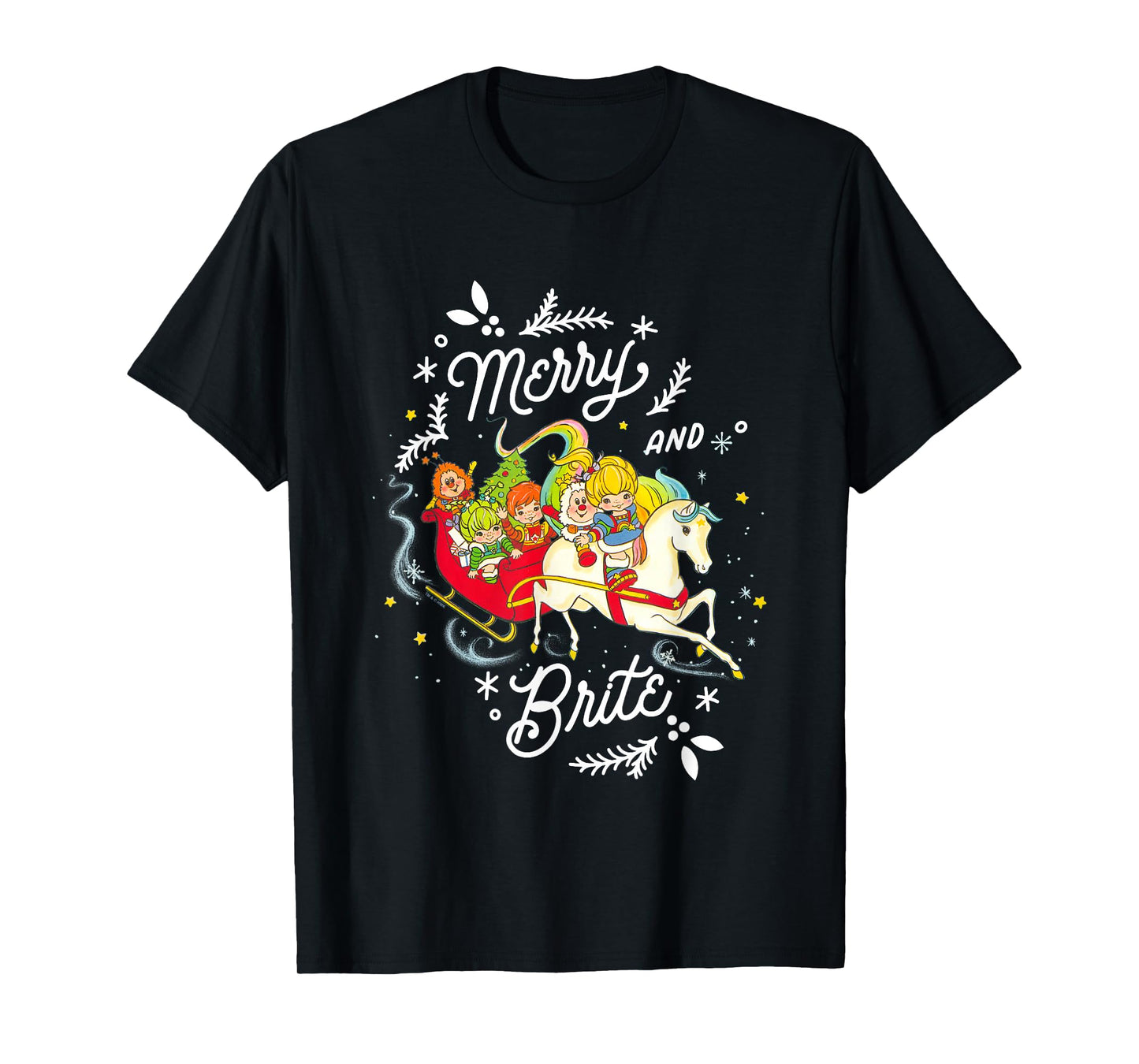 Rainbow Brite Christmas Merry & Brite Sleigh Ride T-Shirt