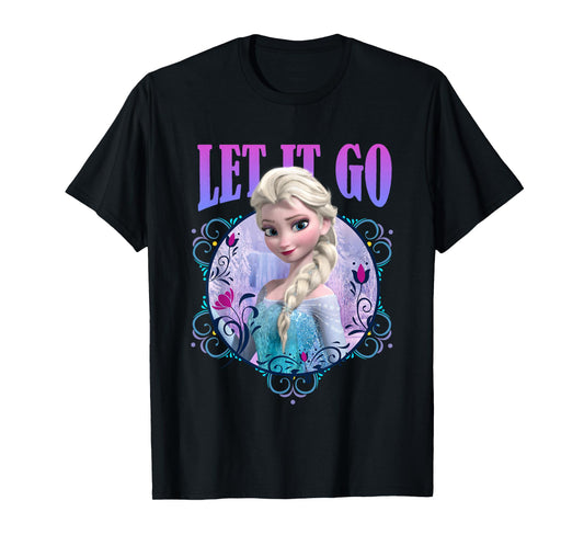 Disney Frozen Let It Go Elsa In Forest Vintage Portrait T-Shirt