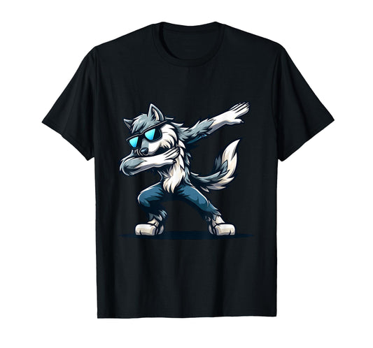 Funny Dab Timber Wolf Dancing Dabbing Wolf T-Shirt