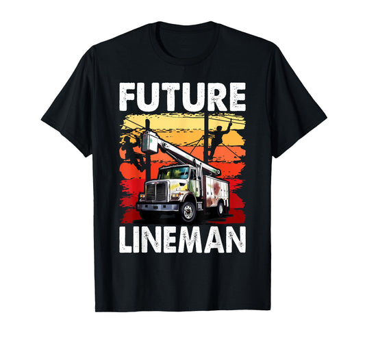 Future Lineman Bucket Truck Kid Future Electric Cable To Be T-Shirt