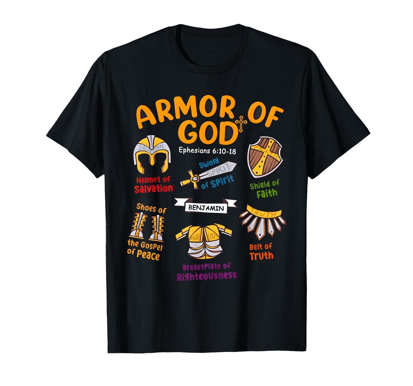 Armor of God Kids Christian Toddler Jesus Shield Ephesians T-Shirt