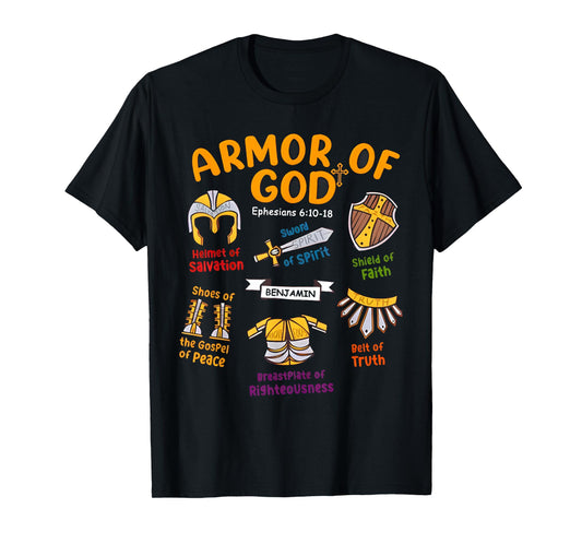 Armor of God Kids Christian Toddler Jesus Shield Ephesians T-Shirt
