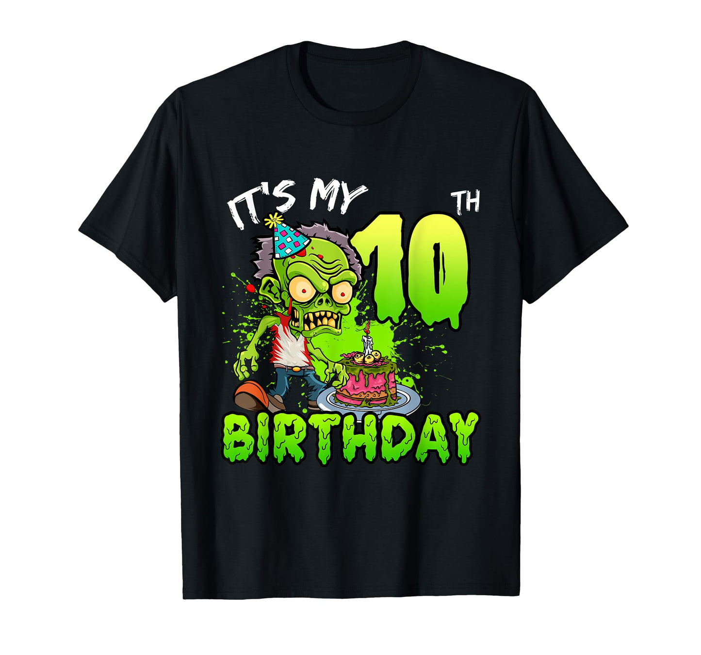 It's My 10th Birthday Zombie Lover 10 Year Old Boys Girls T-Shirt