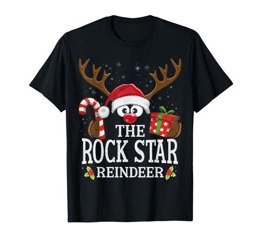 Christmas Matching The Rock Star Reindeer Family T-Shirt