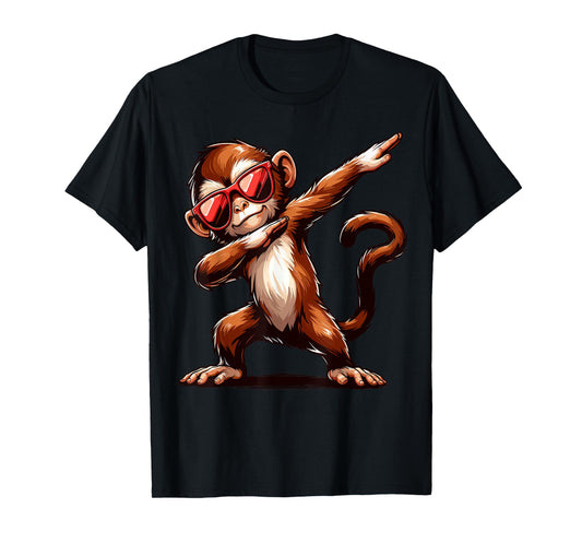 Dabbing Monkey with Sunglasses Monkey Animal T-Shirt