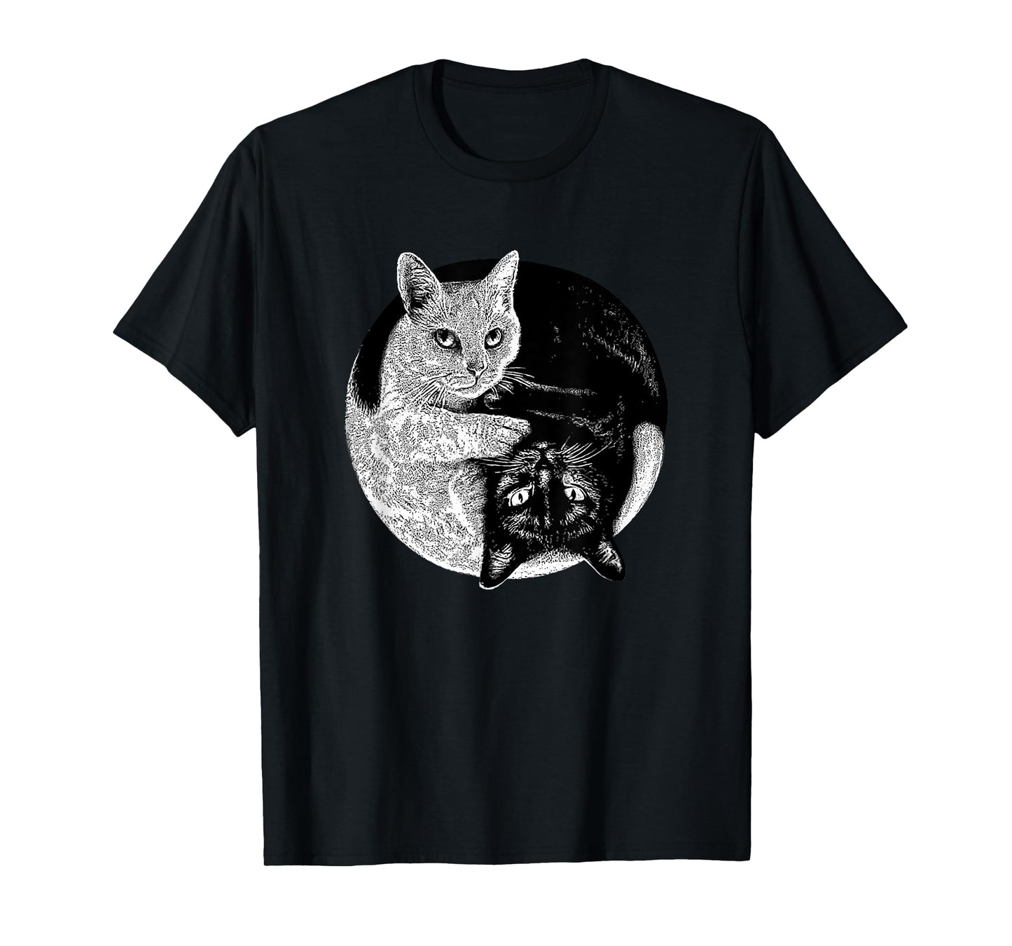 Yin and Yang Black and White Cats Pet Lover T-Shirt