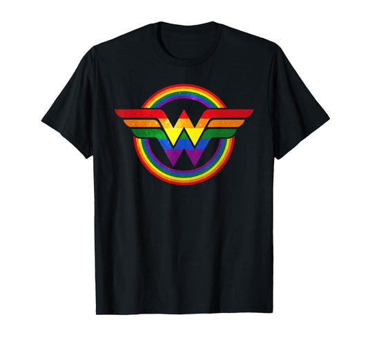Wonder Pride Gay Hero Proud Ally LGBTQ Rainbow Flag T-Shirt