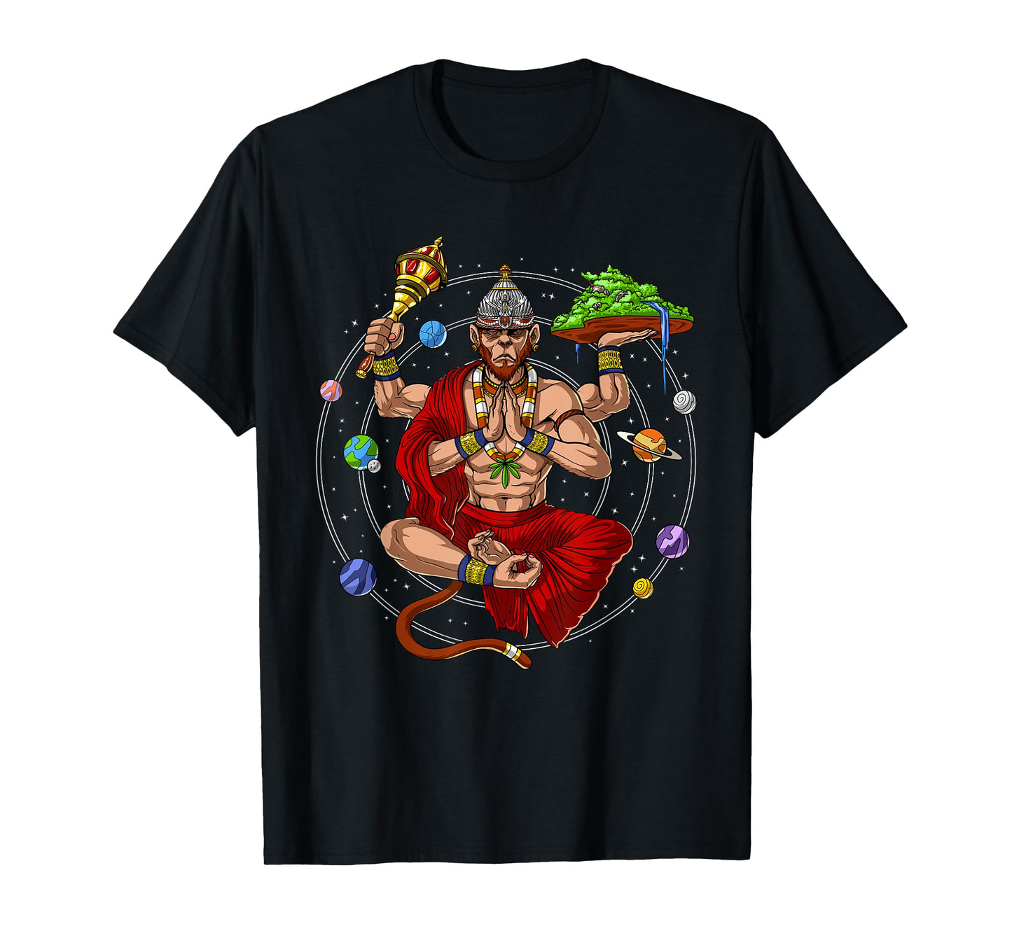Hanuman Hindu God Monkey Yoga Meditation Hinduism Mythology T-Shirt
