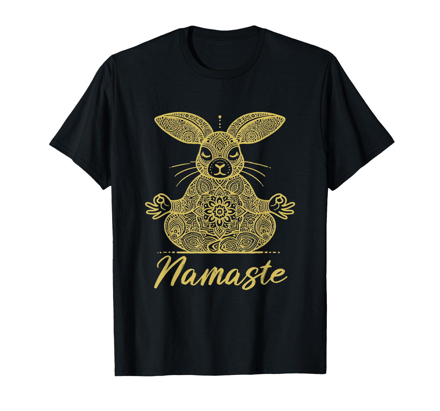 Namaste Rabbit with Mandala Funny Yoga Meditation Rabbit T-Shirt