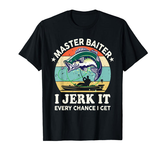 Master-Baiter Kayak Fishing-Shirt Dad Grandpa Bass Fish T-Shirt