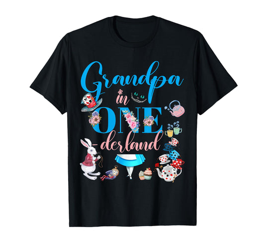 Alice in ONEderland Family Grandpa Of The Birthday Girl T-Shirt