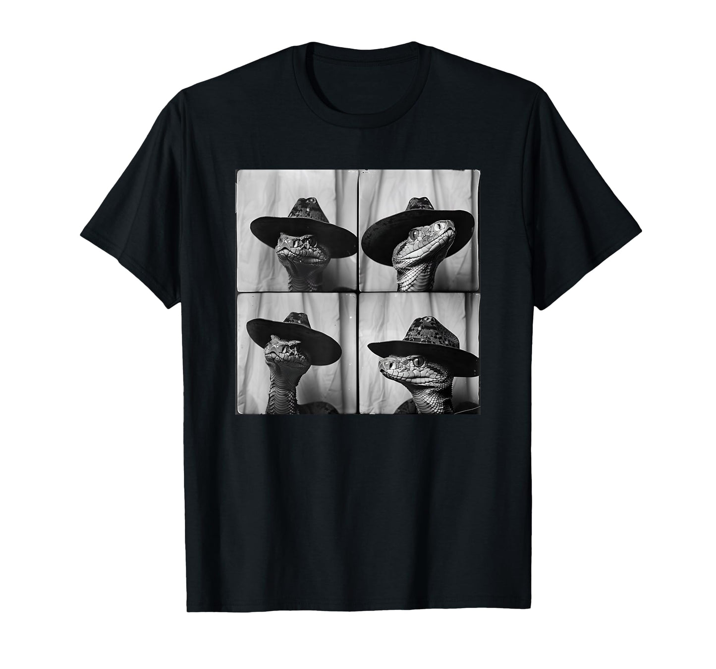 Snake In Cowboy Hat Funny Animal Photobooth Snake Owner T-Shirt