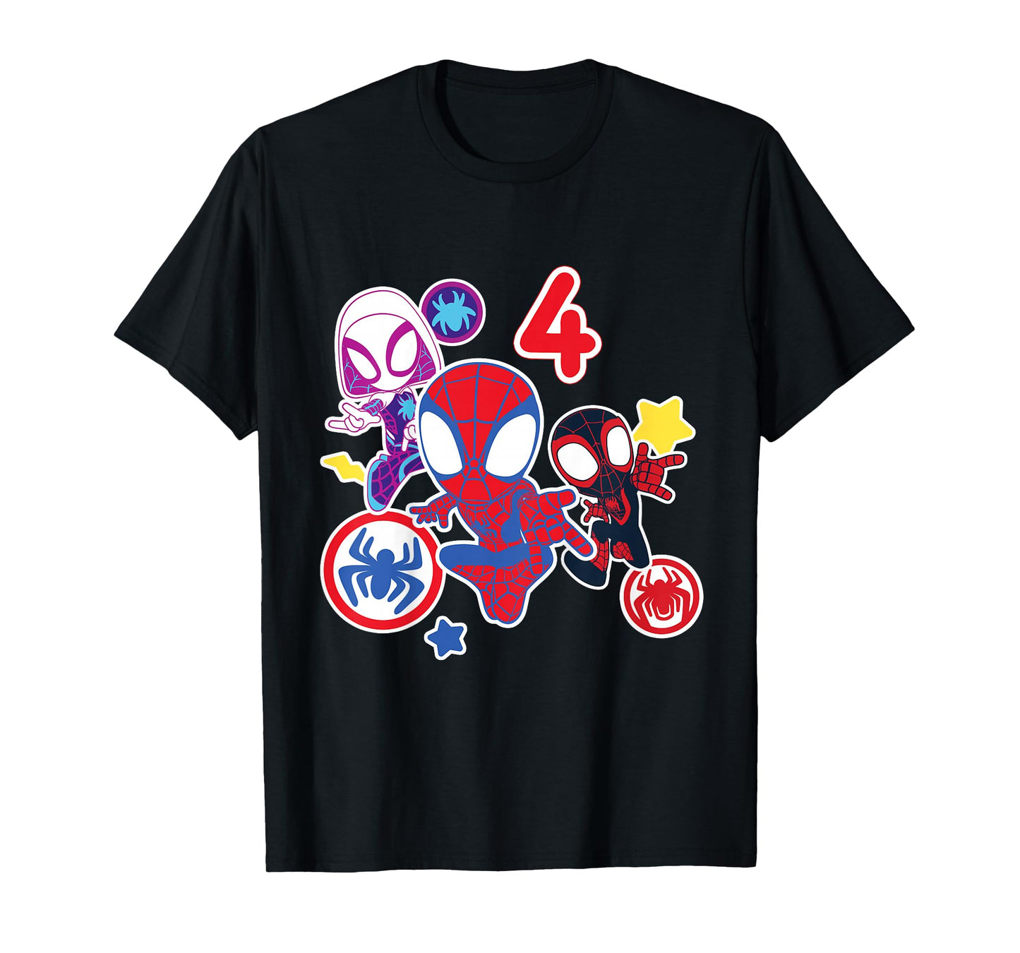 Marvel Spidey and His Amazing Friends 4 Year Old Birthday T-Shirt