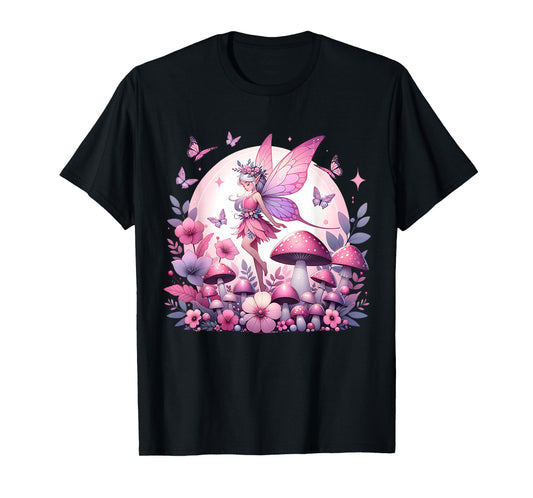 Enchanted Forest Fantasy Fairy Mystical Butterfly & Floral T-Shirt