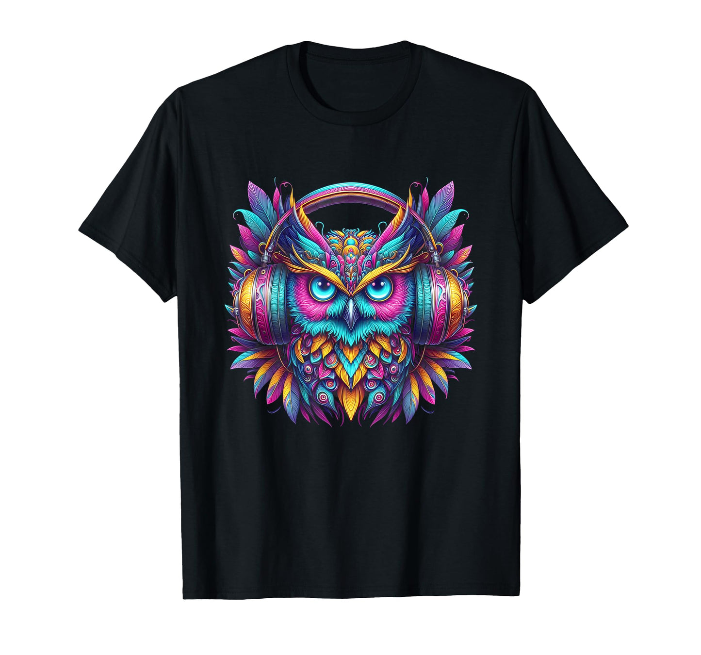 Rave Rainbow Owl House EDM Festival Raver Animal EDC T-Shirt