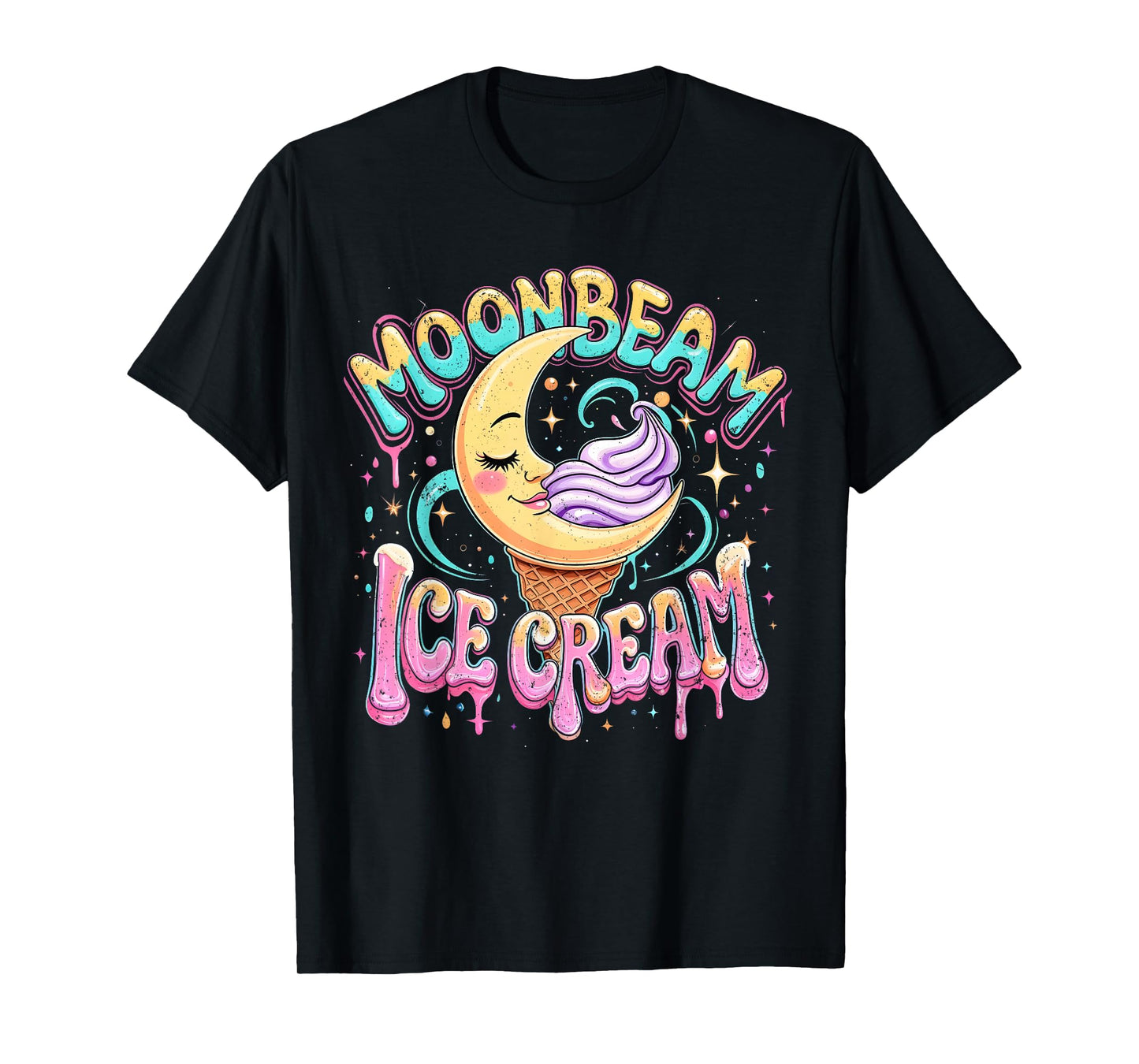 Moonbeam Ice Cream Cute Celestial Dessert Art T-Shirt