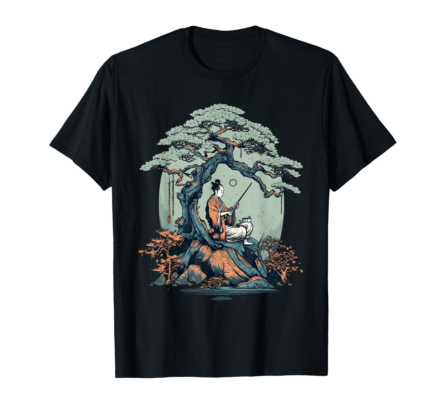 Relaxing Samurai Bonsai Tree T-Shirt
