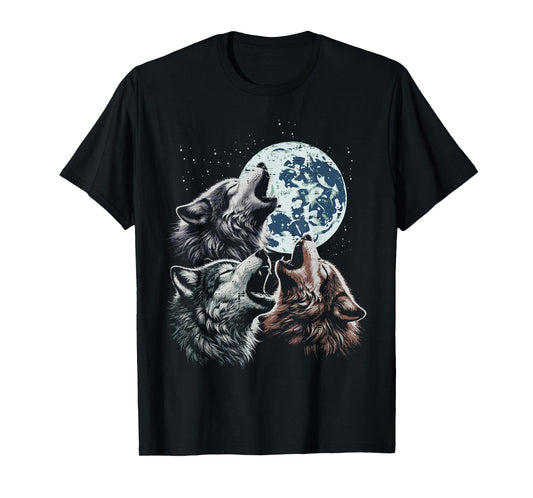 Wolves Cursed Moon Howl Funny Wolf Meme Parody Men Women Kid T-Shirt