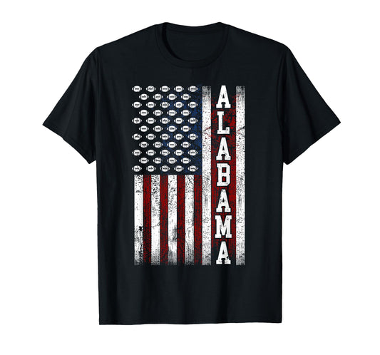 Patriotic USA Flag Alabama Football Season Party Men Women T-Shirt