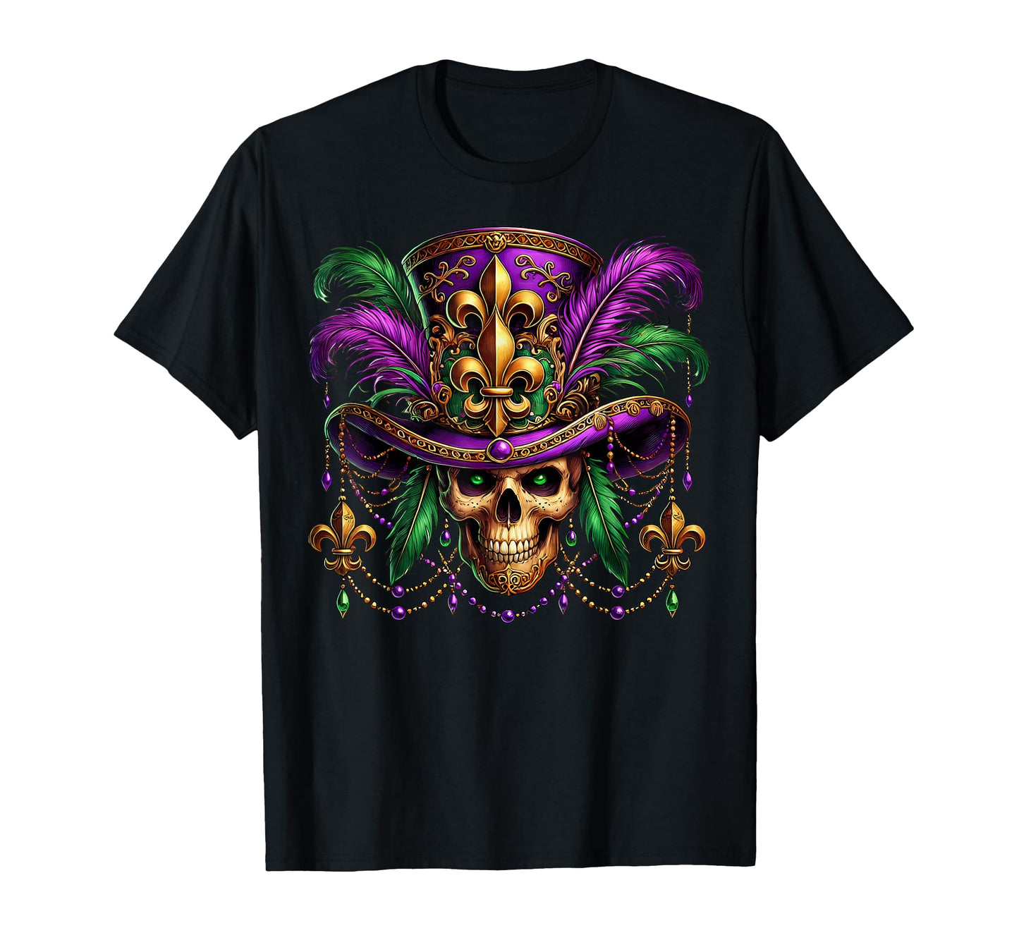 Mardi Gras Costume Sugar Skull Carnival Halloween Witch Men T-Shirt