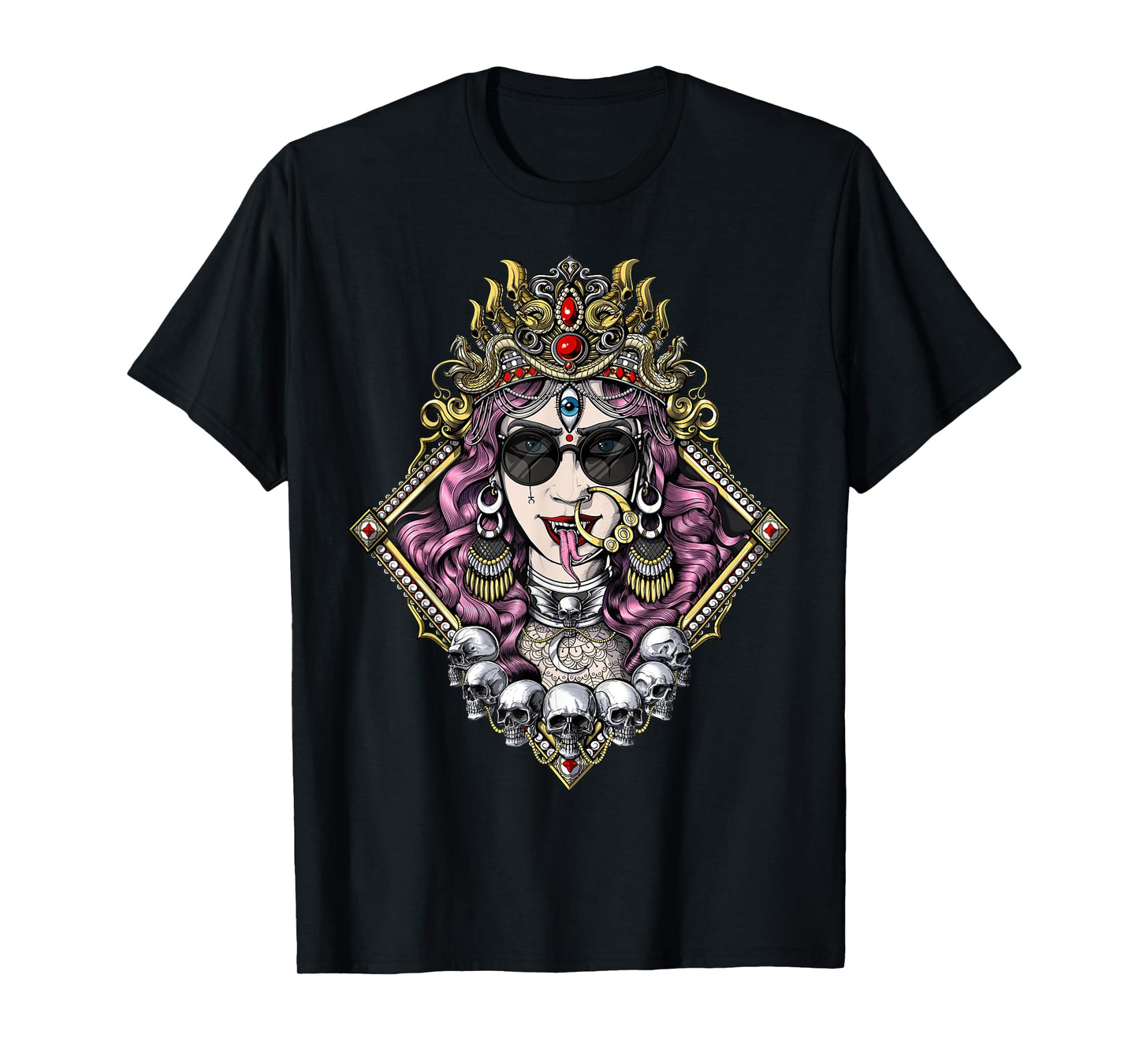 Kali Hindu Goddess Gothic Goth Hinduism Spiritual Mythology T-Shirt