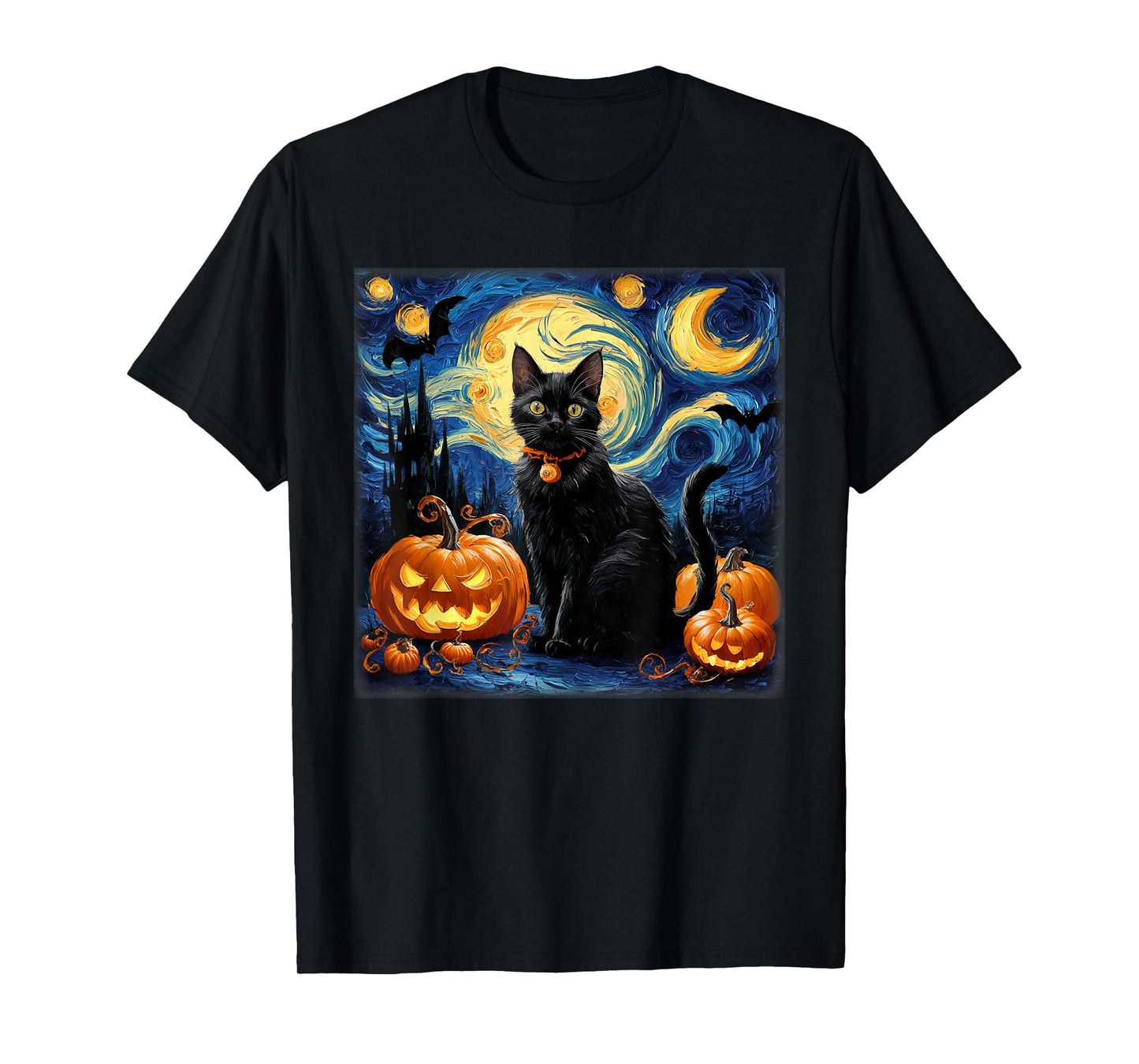 Fun Halloween Cat Lovers Van Gough Halloween Costume T-Shirt