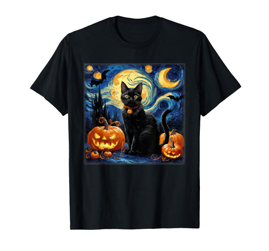 Fun Halloween Cat Lovers Van Gough Halloween Costume T-Shirt