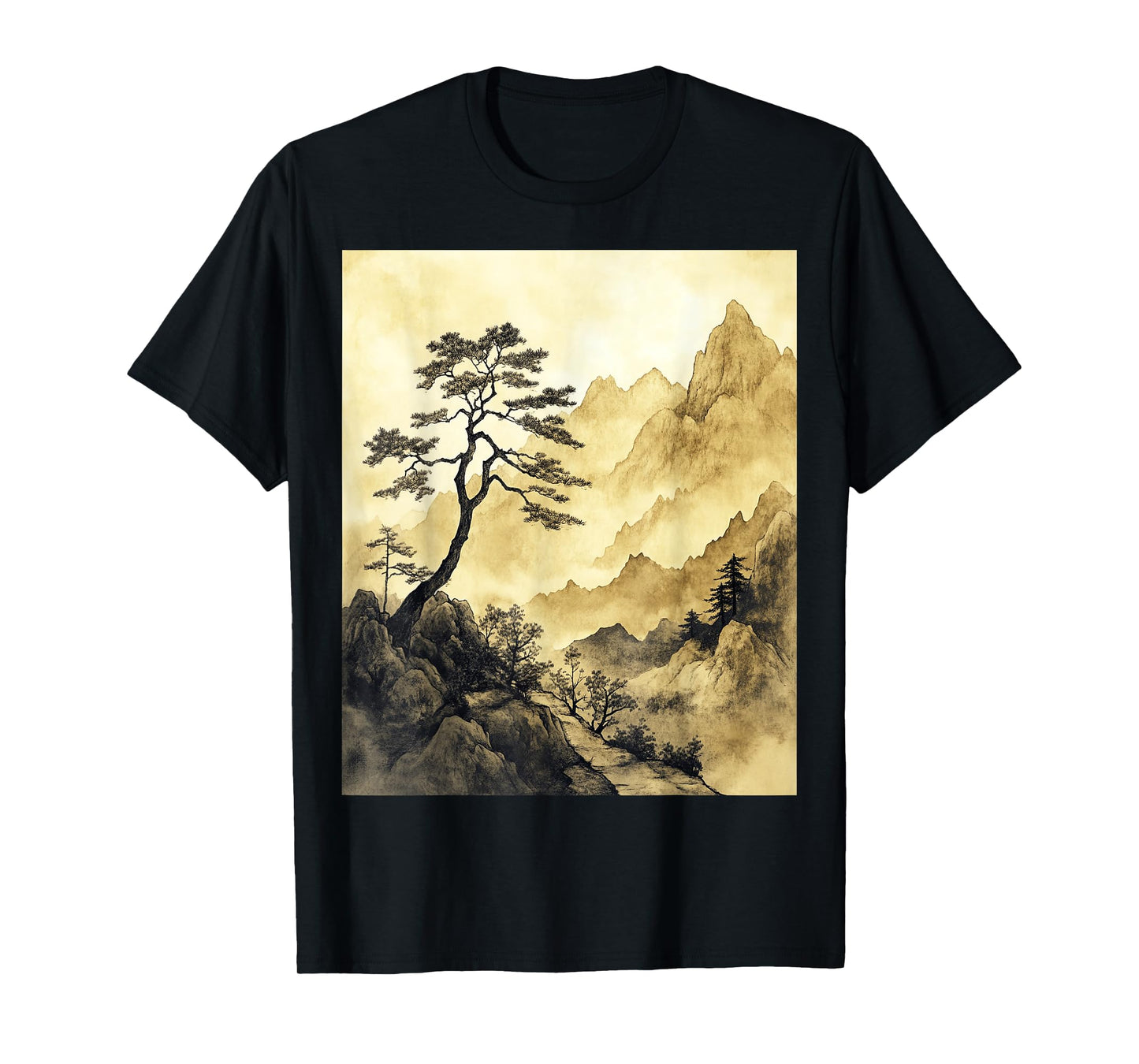 Serene Traditional Chinese Landscape Art T-Shirt