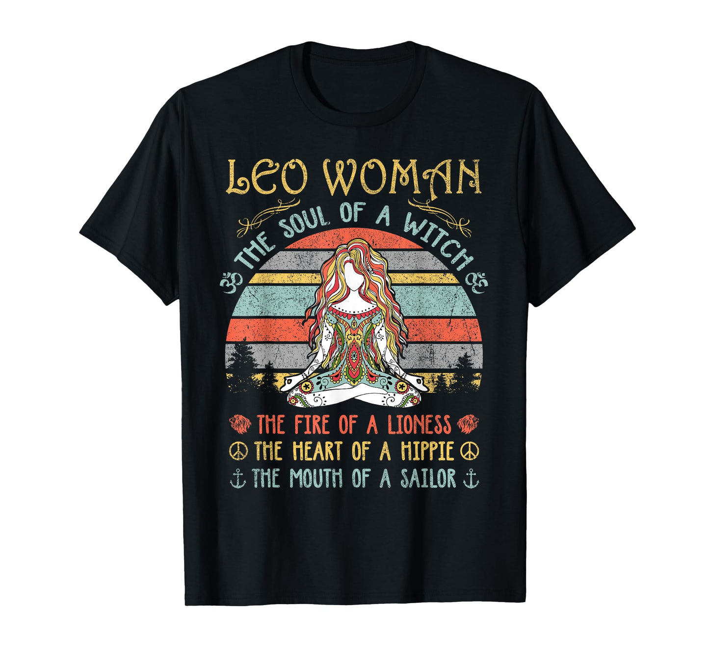 Leo Woman The Soul Of A Witch Vintage Birthday T-Shirt