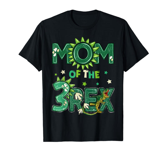Mom Of The Three Rex Birthday Dinosaur Family Matching T-Shirt