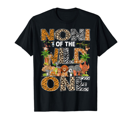 Noni Of The Wild One Safari Zoo Animal 1St Birthday T-Shirt