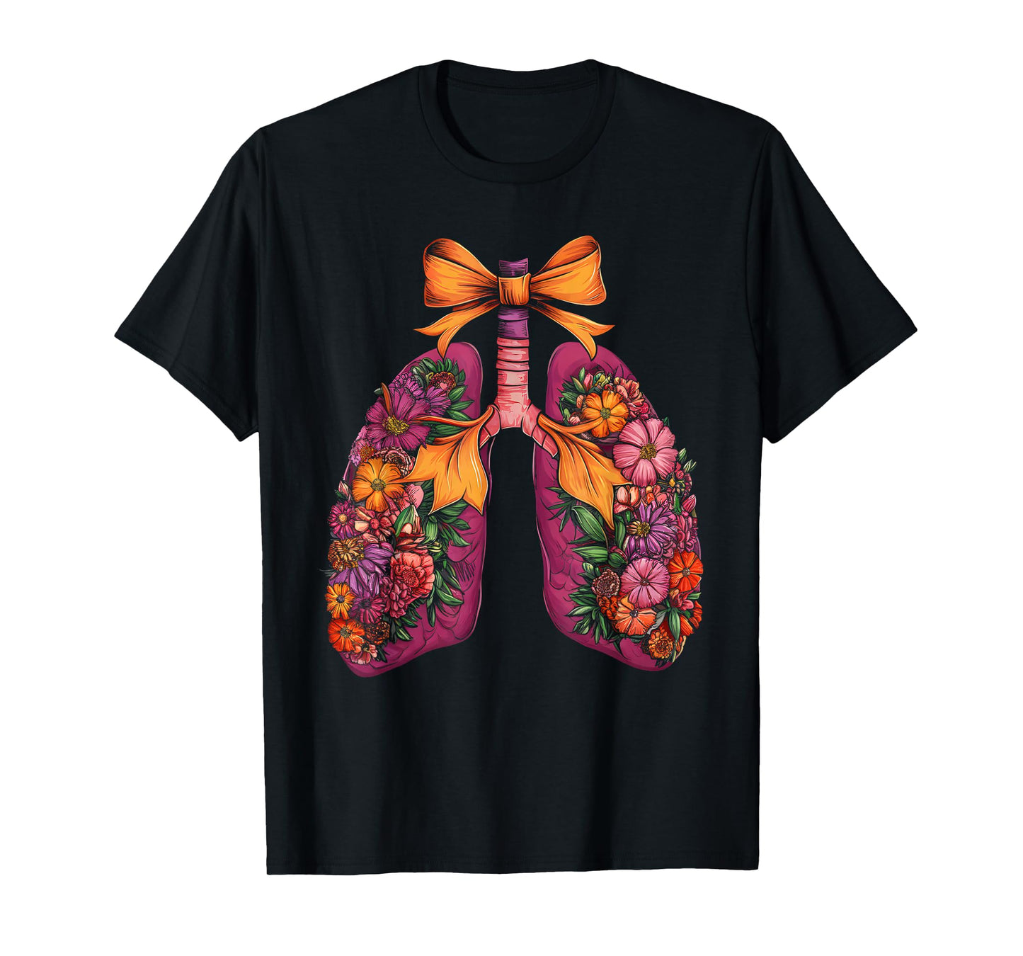 Lungs Flower Halloween Respiratory Therapist bow coquette T-Shirt