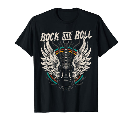 Rock and Roll Guitar Vintage ROCK Music T-Shirt